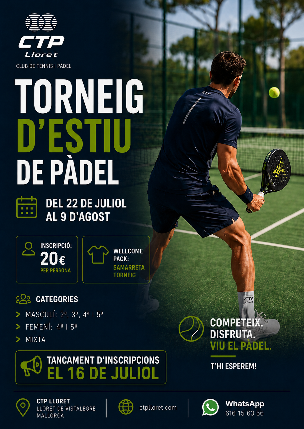 Torneig d'estiu de pàdel CTP Lloret 2026